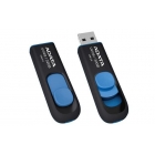 Флешка USB 3.0 32GB A-Data UV128 выдвижная чёрный/синий